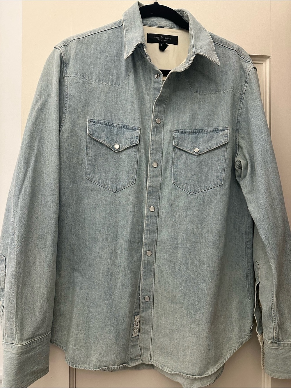 rag & bone Pale Blue Denim Western Button-Down Shirt